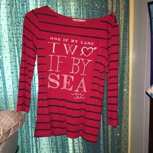 One if by land two if by sea! 3/4th sleeved shirt